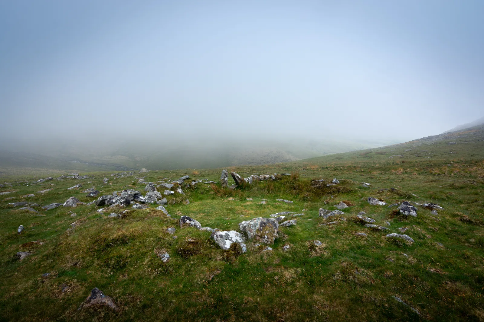 Hut circle 430m NE of Ger Tor