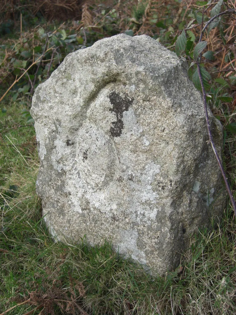Milestone And Section Of Track Of Granite Tramway near Junction With Road To Green Lane