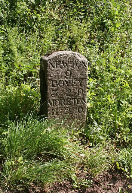 Milestone On A382 About 1 Metre near Road To Caseley