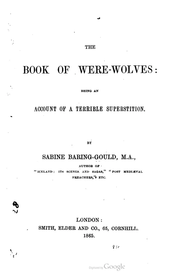 The Book of Were-Wolves